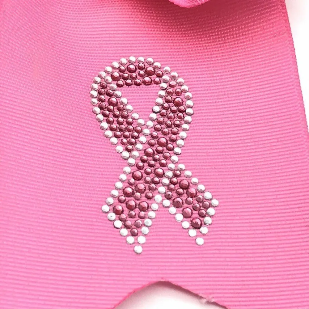 Lot Of 3 Pink Bows In Great Shape 1 W/ Cancer